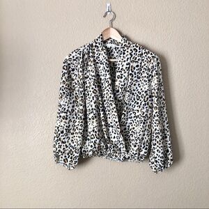 Miley & Molly leopard print surplice top